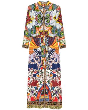 Alice + Olivia Alice + Olivia Chassidy Drukte Shirtjurk - Wit