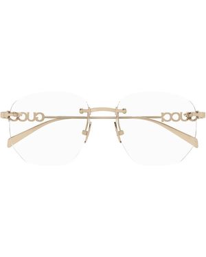 Gucci Gg1806 O 003 Roségold/Transparent Damens Brillen - Mettallic