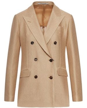 Tagliatore Cotton Double-Breasted Jacket - Natural