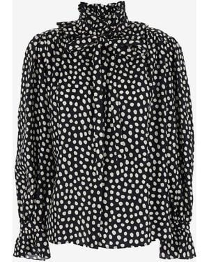 Chloé Silk Shirt With Polka Dot Pattern - Black