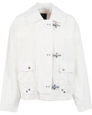 Fay 3 Gangi Bomber Cotton Polyamide Jacket - White