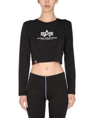 Alpha Industries Cropped Fit T Shirt - Black