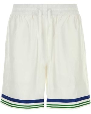 CASABLANCA Satin Bermuda Shorts - White