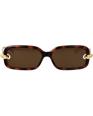 Bottega Veneta Havana-- Injected Sunglasses - Brown
