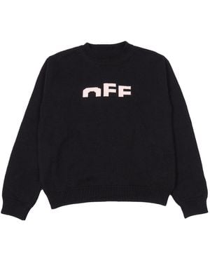 Off-White c/o Virgil Abloh Type Logo Knit Crew Soft - Black