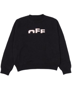 Off-White c/o Virgil Abloh Type Logo Knit Crew Soft - Black