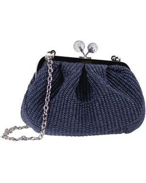Weekend by Maxmara Wkapalmas Bolso Pasticcino Efecto Rafia - Azul