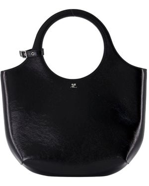 Courreges Medium Soly Purse de cuero negro