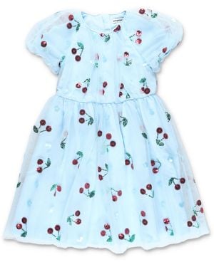 Self-Portrait Mini Elegant Dress For Girls - Blue