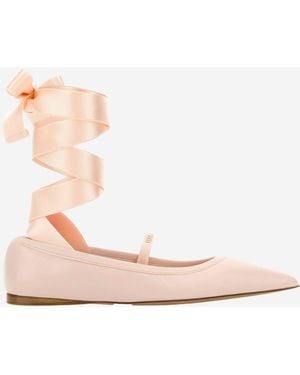 Ferragamo Carice Ballet Schuhe in rosa Leder - Pink