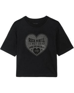 Zadig & Voltaire Taida Bc Heart Rnr Strass - Black