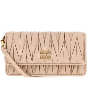 Miu Miu Mini Nappa Leather Crossbody Handbag - Pink