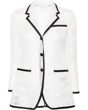 Thom Browne Semi Sheer Organza Blazer - White