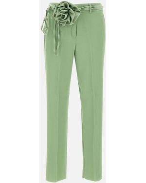 Marella Pistazien-Crepe-Satin-Hosen - Grün