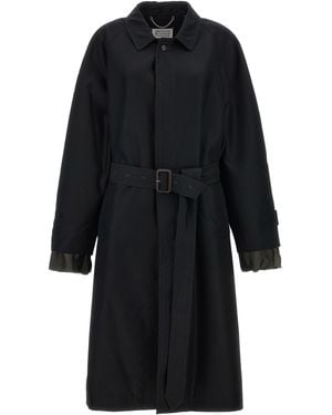 Maison Margiela Long Single-Breasted Trench Coat - Schwarz