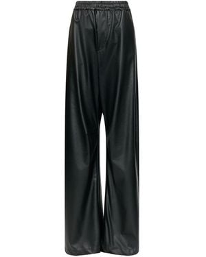 MM6 by Maison Margiela Faux Leather Trousers - Black