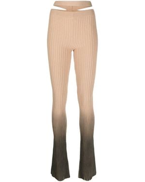 ANDREADAMO Ombré-Effect Ribbed-Knit Trousers - Natural