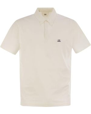 C.P. Company Stretch Cotton Piqué Polo Shirt - Weiß