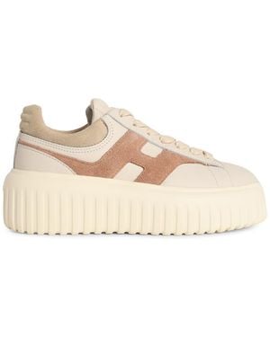 Hogan 'H-Stripes' Leather Sneakers - Natural