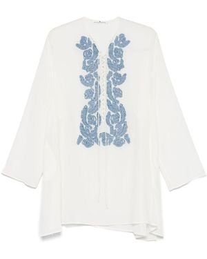 Ermanno Scervino Geborduurde Silk Kaftan - Blauw