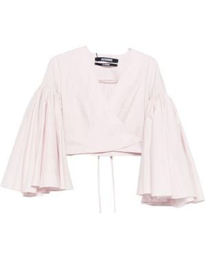 Jacquemus Wikkeltop Met Ballonmouwen - Roze