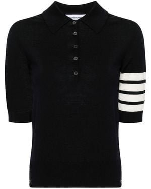 Thom Browne 4Bar Wool Polo Shirt - Black