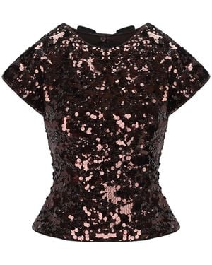 Ganni Top With Bows - Black