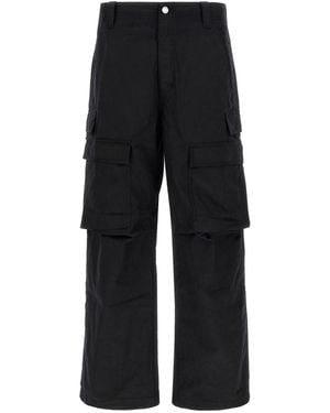 Purple Woven Cargo Pants - Blue