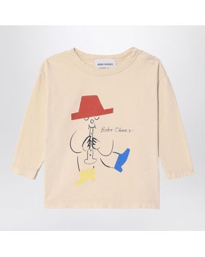 Bobo Choses Magic Flute Player T Shirt Ivory - White