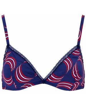 Laura Urbinati BH mit Stretchdruck aus Krepp-Chine - Blau