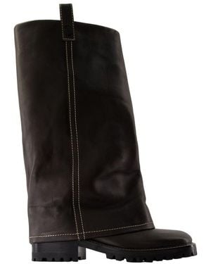 Acne Studios Schnallenstiefel Leder braun - Schwarz