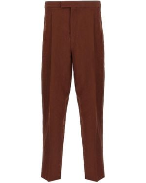 ZEGNA Oasi Lino Trousers - Brown