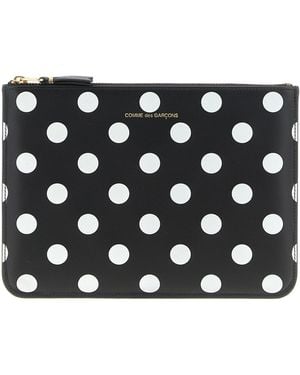 Comme des Garçons Polka Dots Printed Wallets And Card Holders - Black