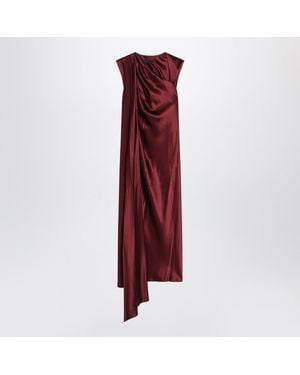 Max Mara Raspberry Cape Detail Dress - Red