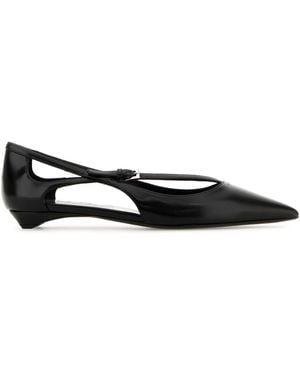 Prada Leather Ballerinas - Black