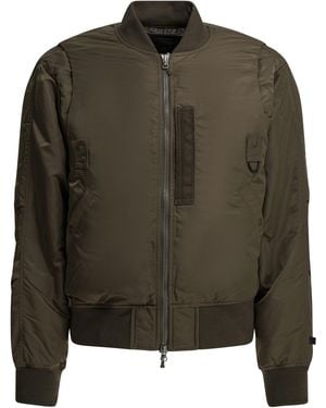 DAIWA PIER 39 Nylon Zippered Bomber Jacket Jackets And Coats Marrone-Uomo - Verde
