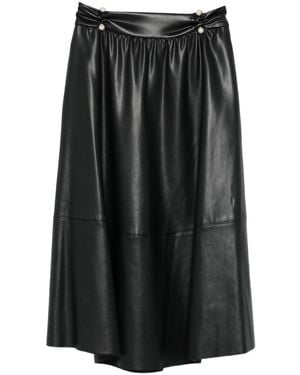 Liu Jo A-Line Skirt With Button Detailing And Gathered Waistband - Black