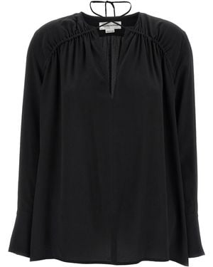 Victoria Beckham Gather Detail Tie Camicie Nero-Donna