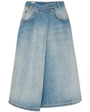 Maison Margiela Wrap-Style Denim Skirt - Blue