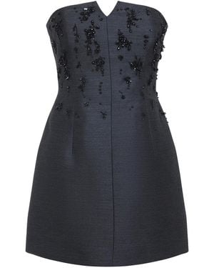 Alberta Ferretti Tailoring Off Shoulder Dress - Blue