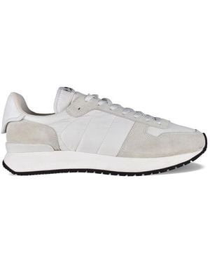 Courreges Bi-Material Lace-up Sneakers - White