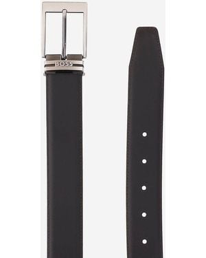 BOSS Reversible Belt With Interchangeable Buckle - White