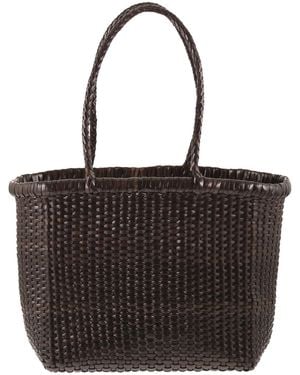 Dragon Sac en cuir tressé Weave S - Noir