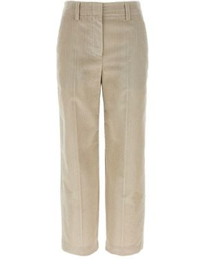 Brunello Cucinelli Monile Velvet Pants - Natur