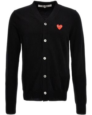 COMME DES GARÇONS PLAY 'Heart' Cardigan - Black