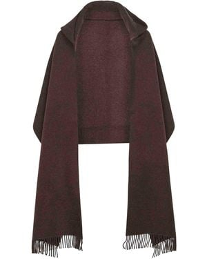 Brunello Cucinelli Wol En Cashmere Hooded Scarf - Bruin