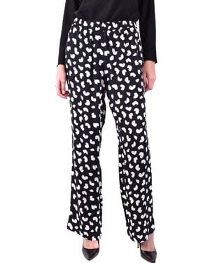 Michael Kors Floral Print Pants With Front Pockets - Black