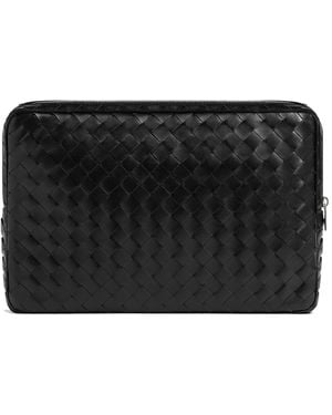 Bottega Veneta Intrecciato Ritshe Laptop Case Tas - Zwart