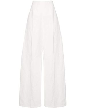 SPORTMAX FASHION Linen And Cotton Blend Pants - White