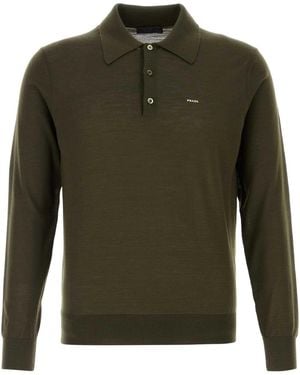 Prada Wool Polo Shirt - Green